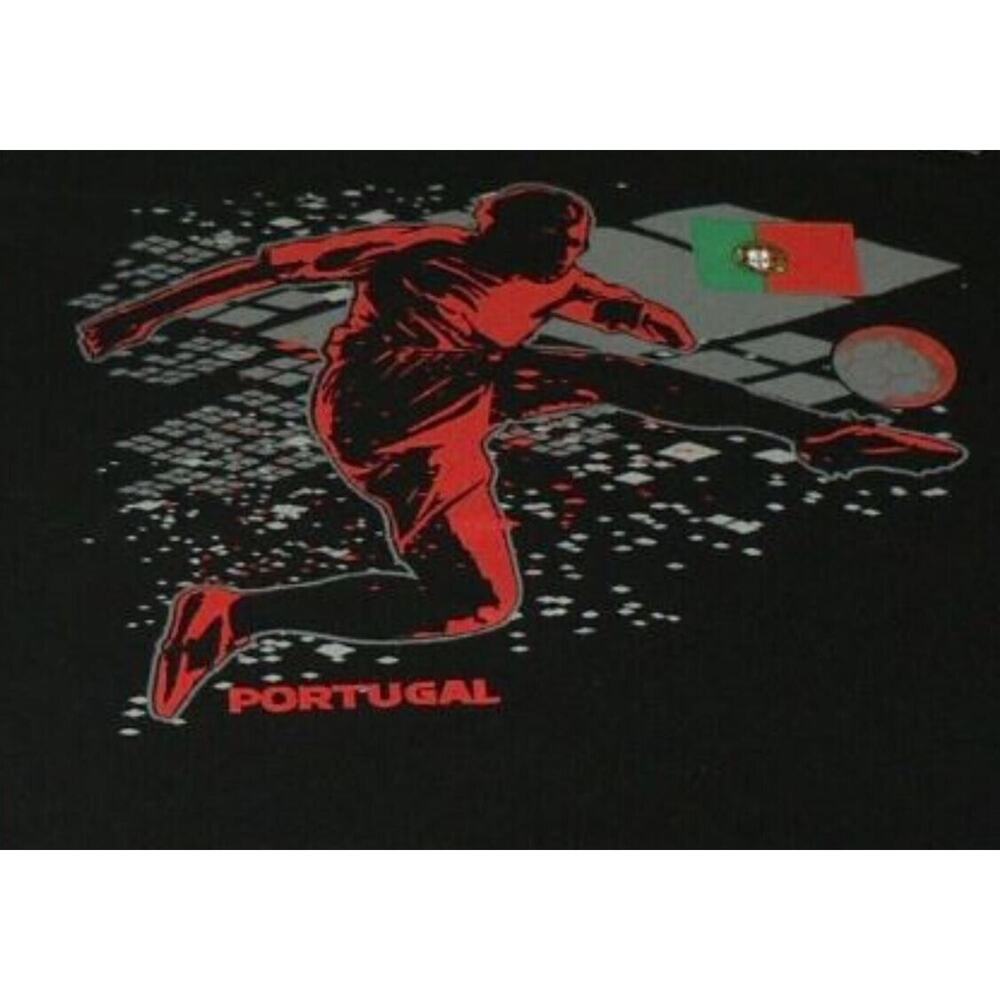 Gen2‎ Kids National Soccer Apparel Portugal T-Shirt Black/Red/Grey Medium 5/6